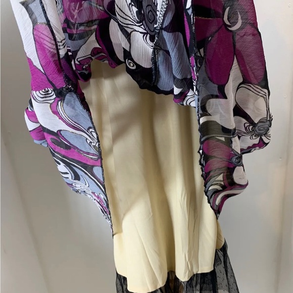 Lucy Collection Floral Midi Dress Purple Straps Black Mix Floaty V-Neck UK12 - Picture 8 of 14